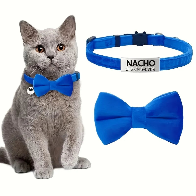 MIVOO CharmTag / Collar con Pajarita Personalizable para Gatos