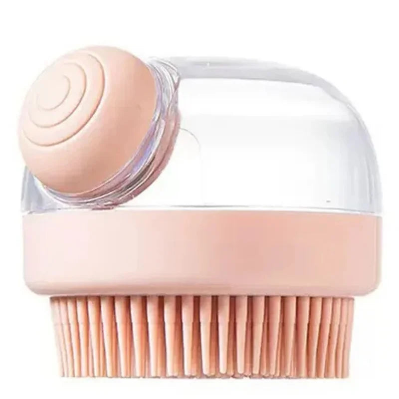 1pc Pet Bath Brush Soft Silicone With Shampoo Dispenser Gentle Massage For Grooming And Cleaning Fur And Hair