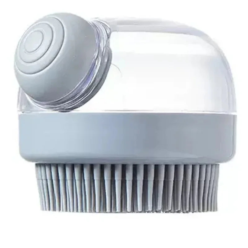1pc Pet Bath Brush Soft Silicone With Shampoo Dispenser Gentle Massage For Grooming And Cleaning Fur And Hair