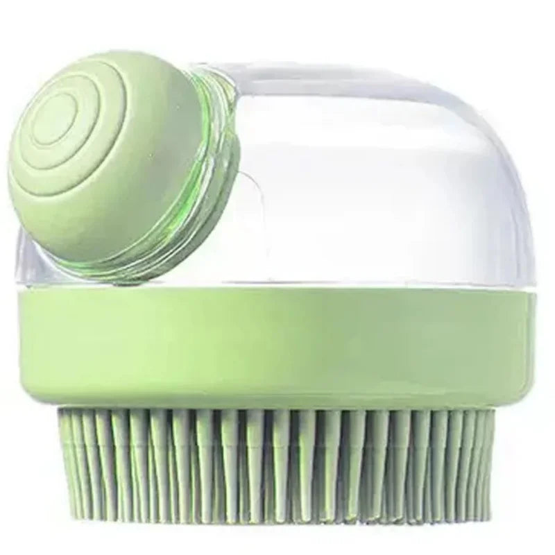 1pc Pet Bath Brush Soft Silicone With Shampoo Dispenser Gentle Massage For Grooming And Cleaning Fur And Hair